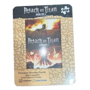 (3)Attack On Titan Puzzle 308 Piece Premium Wood Puzzle Crafthub 15x10 Inch 14+